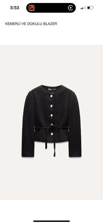 Zara kemerli blazer