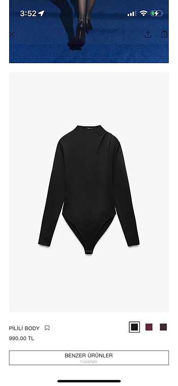 ZARA UZUN KOLLU SİYAH BODY - Görsel 2