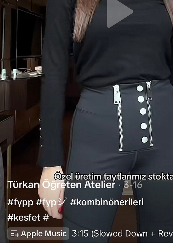 Düğmeli şık tayt Türkan öğreten - Görsel 2