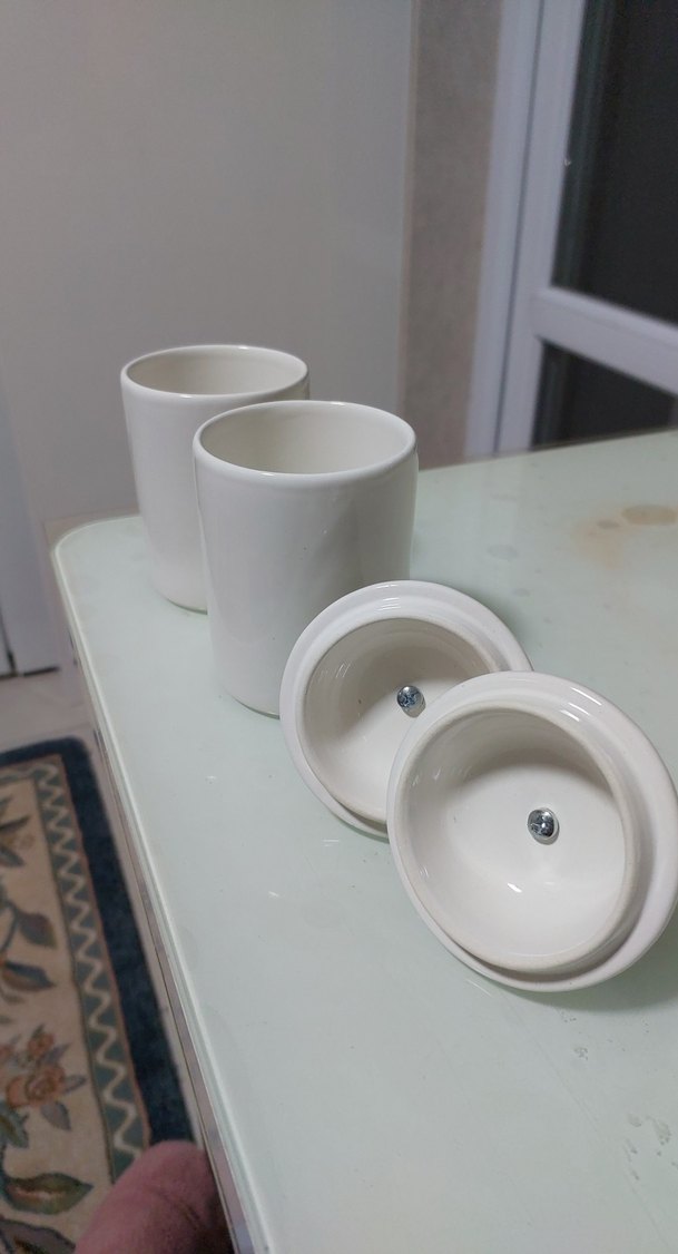 Beyaz Parlak Kapaklı Mumluk veya baharatlık Seti - Görsel 4
