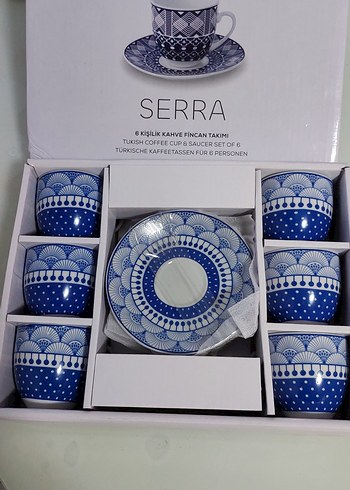 Mavi Seramik Kahve Fincan Takımı - Görsel 3