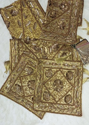 Handy marka Altın İşlemeli Parlak Salon Takımı - Görsel 3