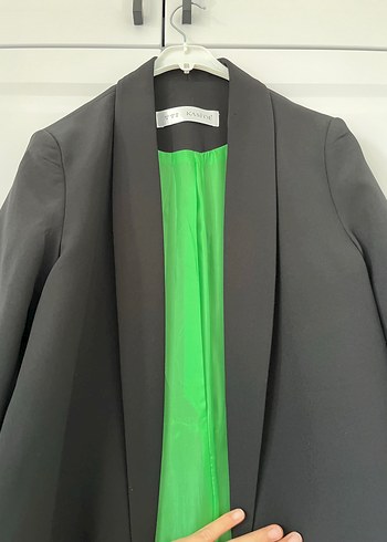 38 Beden siyah Renk Siyah Drapeli Kadın Blazer Ceket