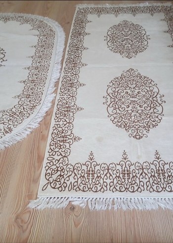 15-36 kg Beden çeşitli Renk Bej Nakışlı Geleneksel Halı