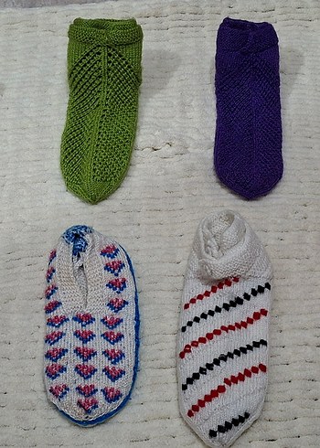 nakışlı el örgü patik - Görsel 5