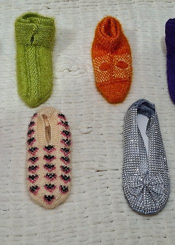 nakışlı el örgü patik - Görsel 6