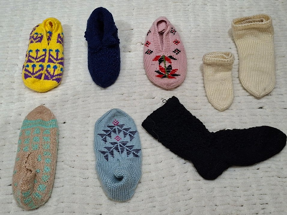 nakışlı el örgü patik - Görsel 2