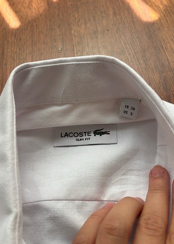 s Beden beyaz Renk Lacoste Gri Regular Fit Uzun Kollu Erkek Gömlek
