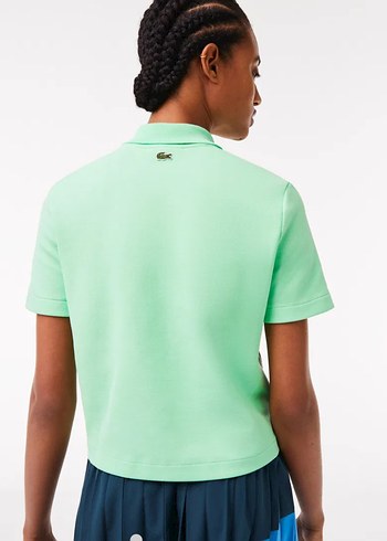 Kadın Yeşil Oversize Polo Tişört - Görsel 3