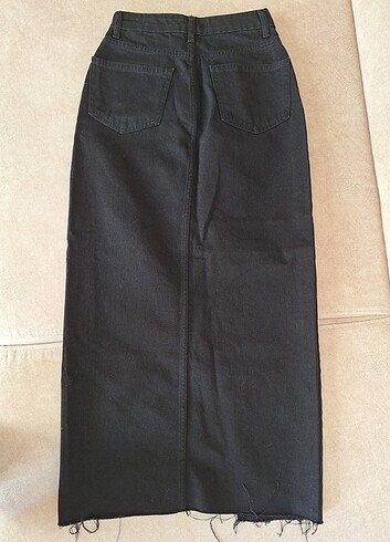 Siyah Uzun Denim Etek
