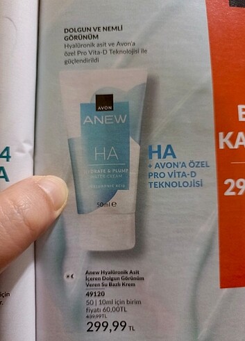 Avon Anew water cream hyalüronik asit içeren su bazlı krem