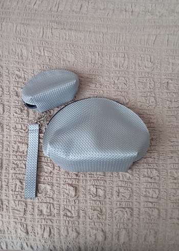 Gri Mini Kadın Makyaj Çantası