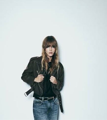 Zara suni deri biker ceket