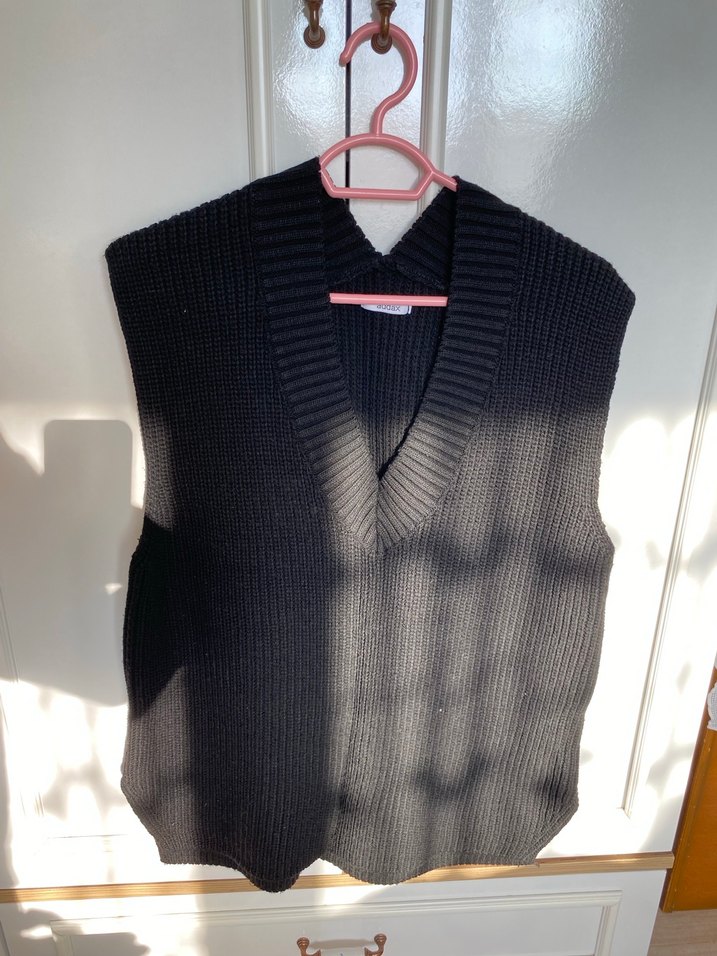 Addax Siyah V Yaka Örgü Kadın Süveter - Görsel 3