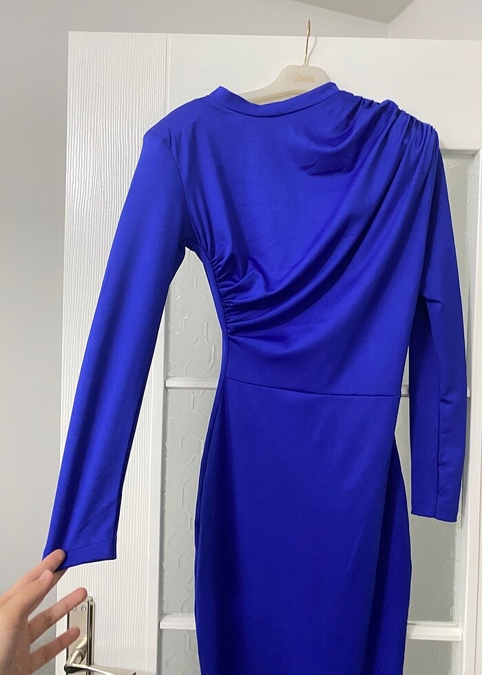 Saks Mavisi Elbise - Görsel 3