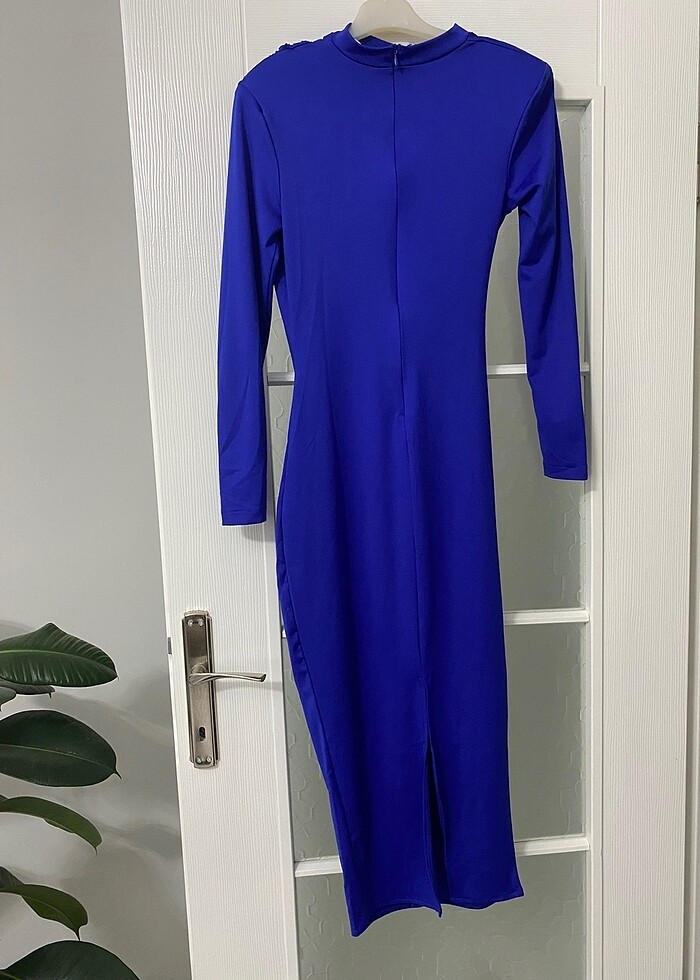 Saks Mavisi Elbise - Görsel 5