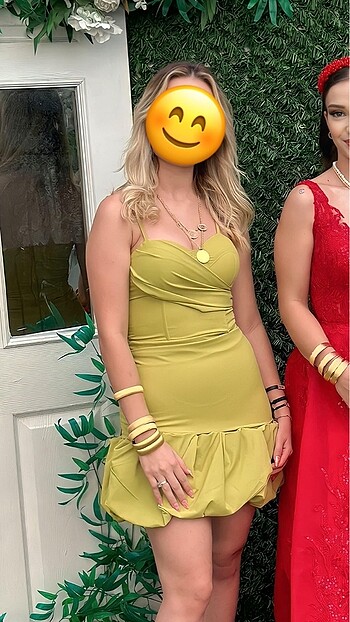 Yağ Yeşili Elbise - Görsel 6