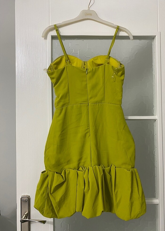 Yağ Yeşili Elbise - Görsel 4