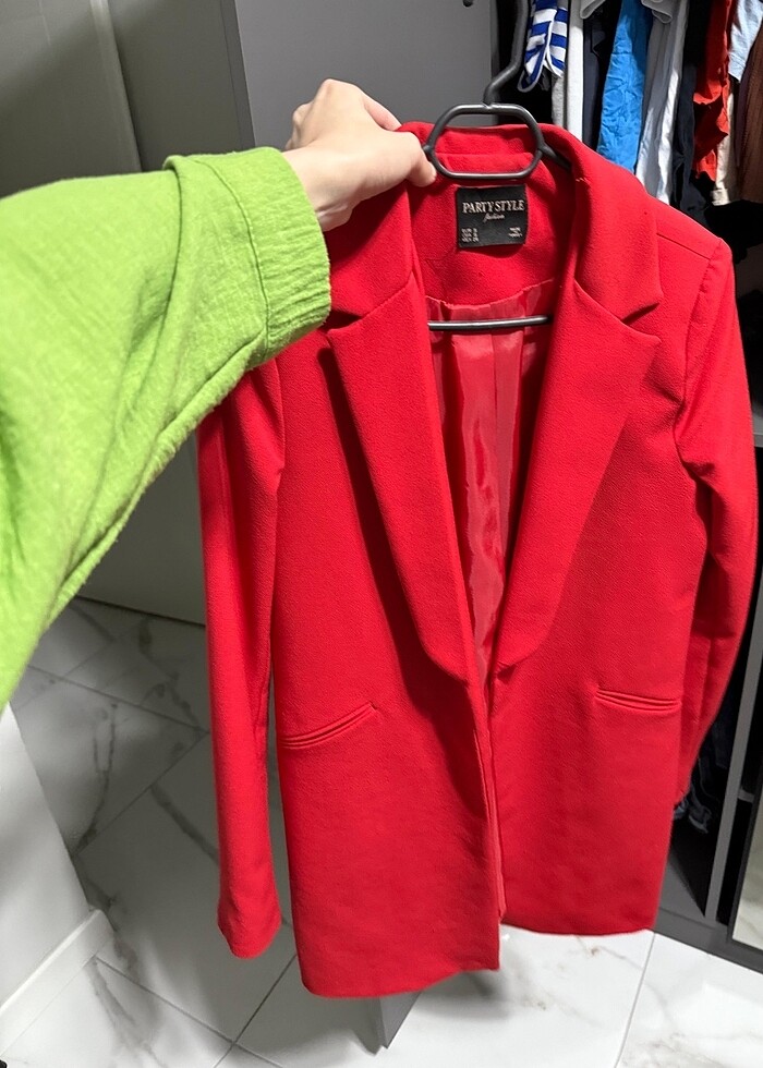 Kırmızı Blazer Ceket - Görsel 2