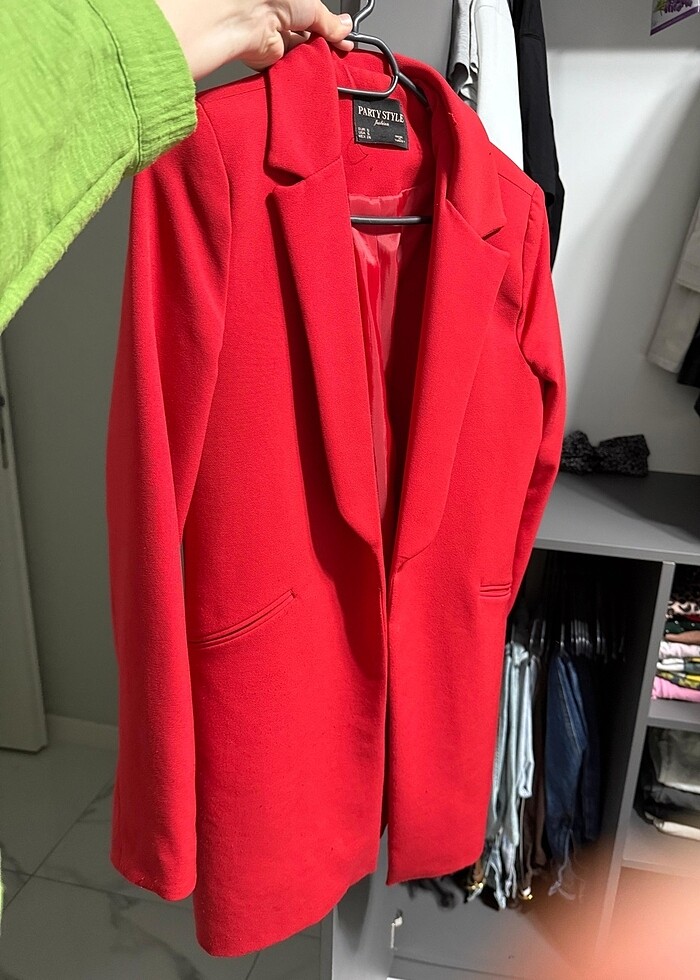 Kırmızı Blazer Ceket - Görsel 5