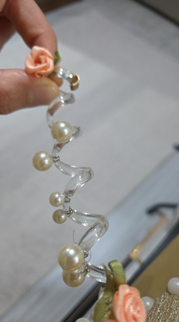 Mavi Çiçekli Boncuklu Kadın saç toplama tokası - Görsel 2