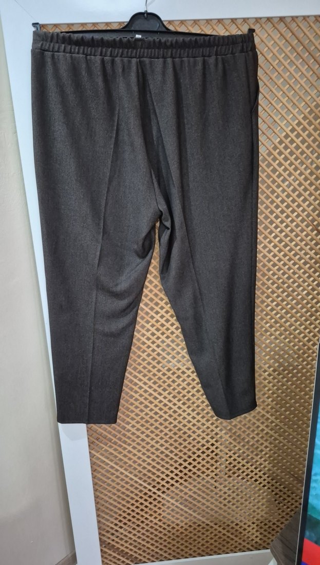 Gri Kadın Kumaş Pantolon, havuç kesin, - Görsel 2