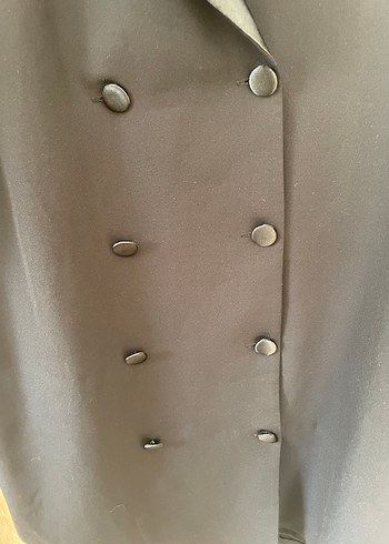 Siyah Deri Mini Ceket Elbise - Görsel 5