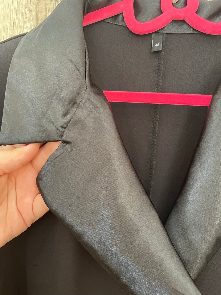 Siyah Deri Mini Ceket Elbise - Görsel 4