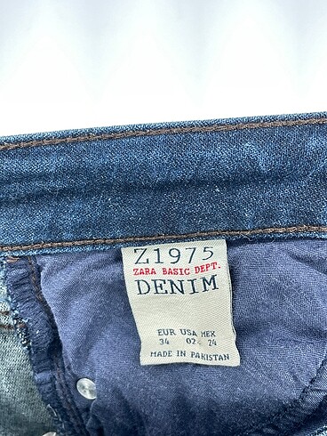 34 Beden lacivert Renk Zara Jean / Kot %70 İndirimli.