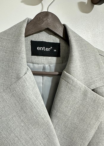 Gri Kısa Kadın Blazer Ceket - Görsel 2