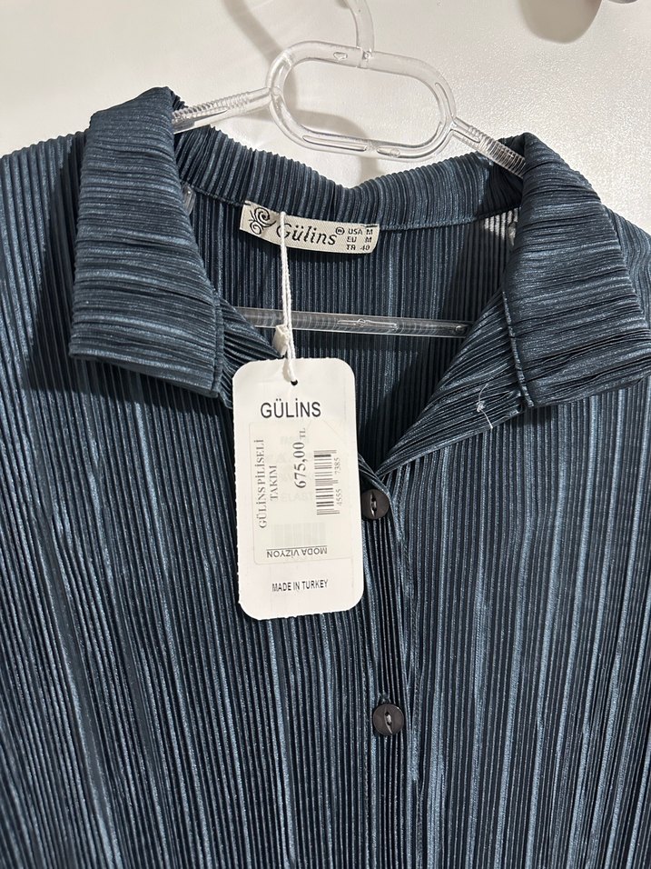 Kadın Siyah Piliseli Uzun Keten Takım - Görsel 4