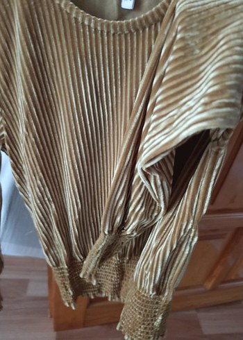 Kadın sarii Pilili Uzun Kollu Bluz - Görsel 3