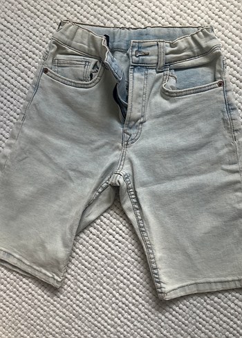 Erkek Gri Denim Şort