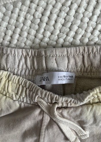 Zara Beyaz Gri Tie-Dye Kadın Keten Sweatpant