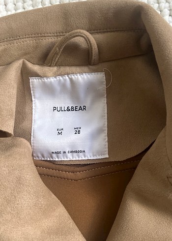 Pull and Bear Bej Süet Kadın Deri Ceket