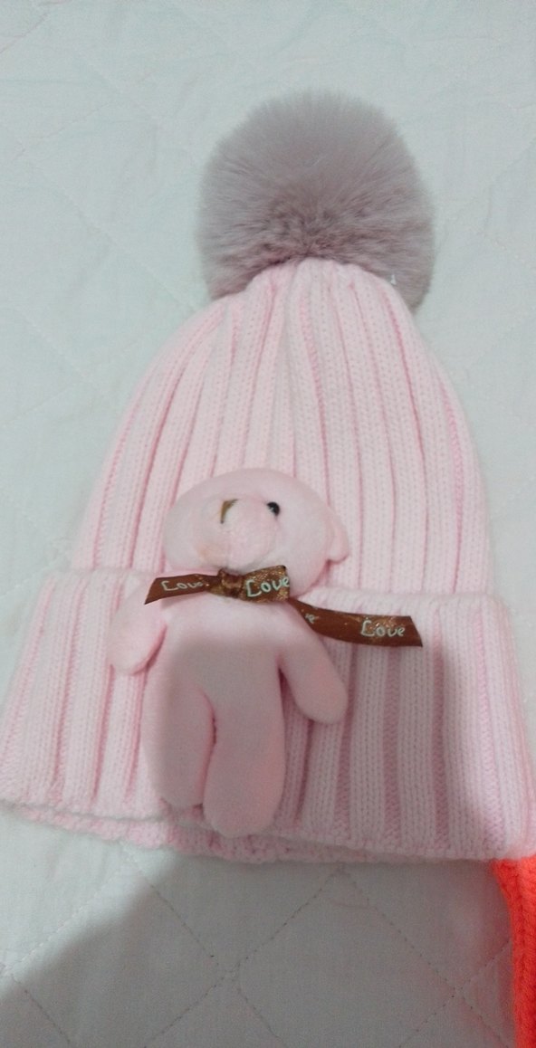 Renkli Örgü Kadın Bere - Görsel 3