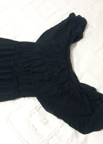 Kadın Siyah Keten Uzun Askısız Elbise - Görsel 4