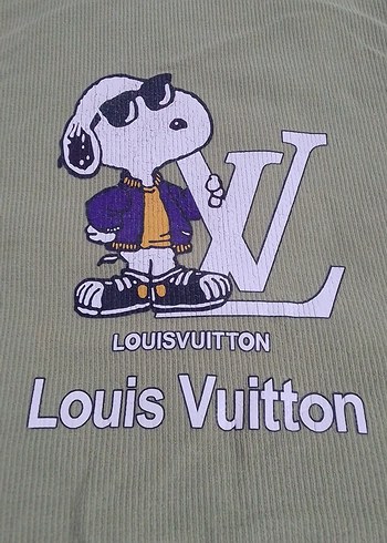 Louis Vuitton Baskılı Yeşil Tişört - Görsel 2