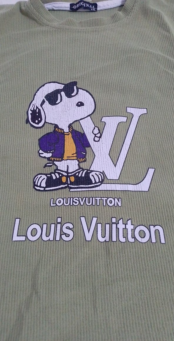 Louis Vuitton Baskılı Yeşil Tişört - Görsel 2