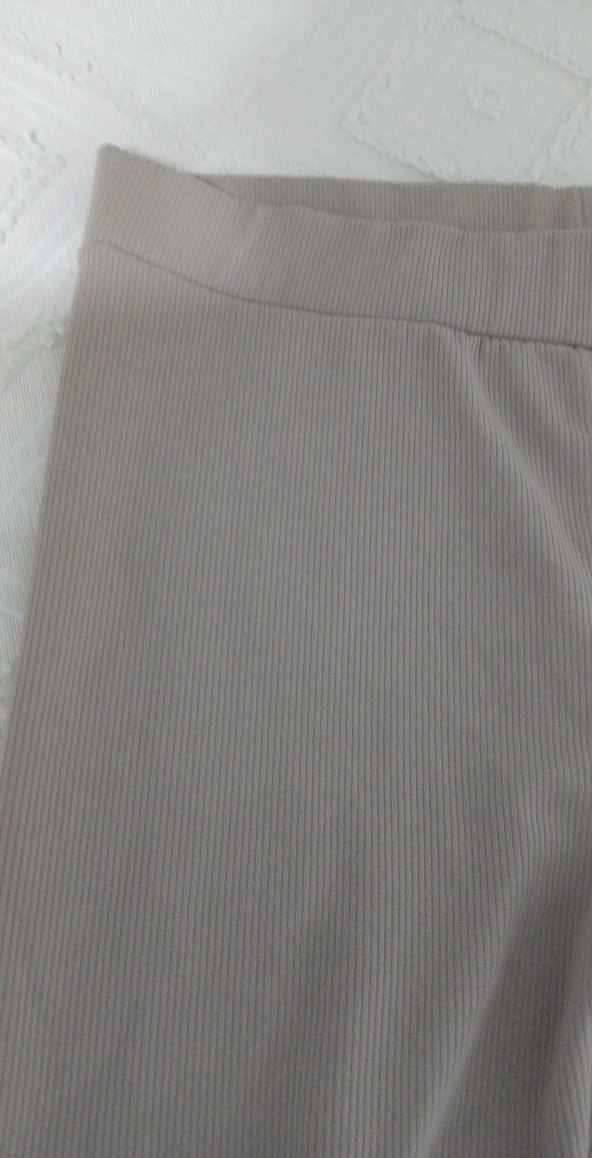 Bej Midi Kadın fitilli içi kalın tayt 5xl uyumlu - Görsel 2