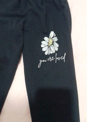 Kızlar için Baskılı Lacivert Rahat Pantolon - Görsel 3