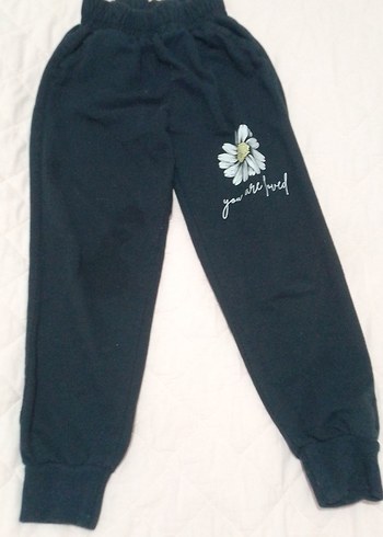 Kızlar için Baskılı Lacivert Rahat Pantolon - Görsel 2