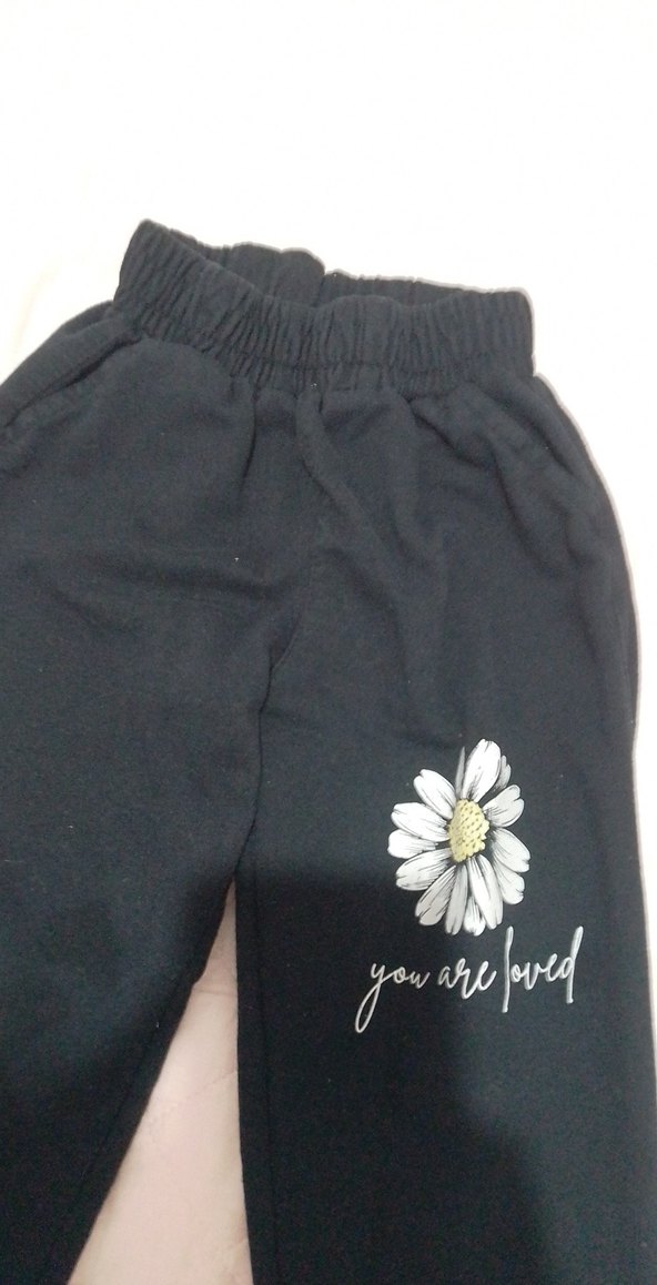 Kızlar için Baskılı Lacivert Rahat Pantolon - Görsel 4