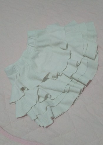 Beyaz Volanlı Mini  Etek çocuk icin 6 yas - Görsel 3