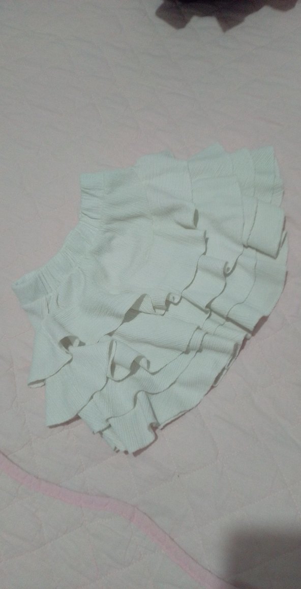 Beyaz Volanlı Mini  Etek çocuk icin 6 yas - Görsel 3