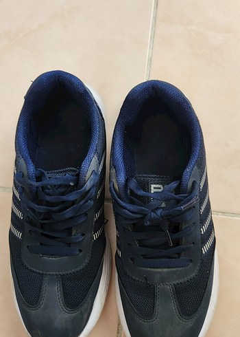 Lacivert Gri Bağcıklı Spor Kadın Sneakers - Görsel 5