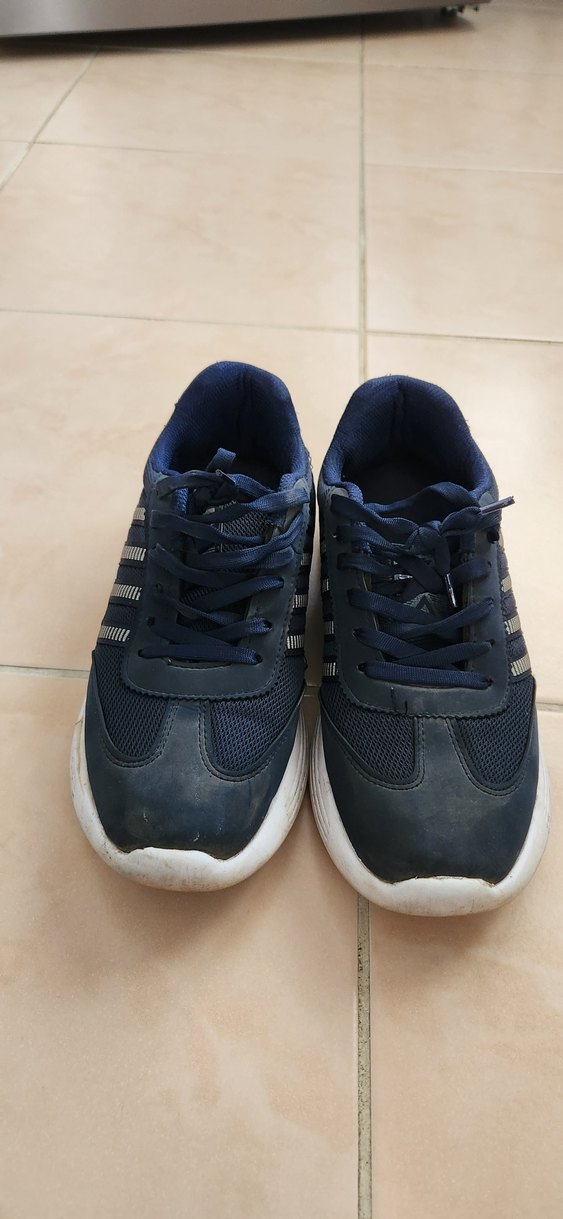 Lacivert Gri Bağcıklı Spor Kadın Sneakers - Görsel 2