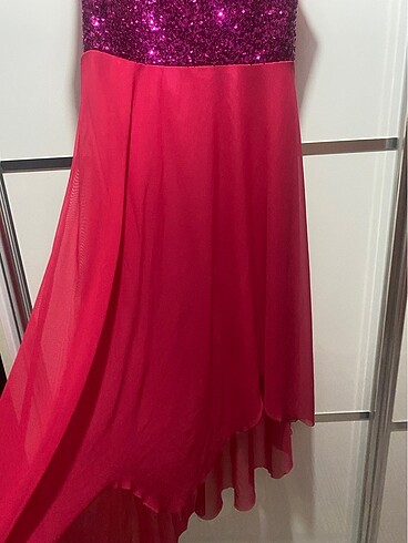 Pembe abiye elbise - Görsel 4