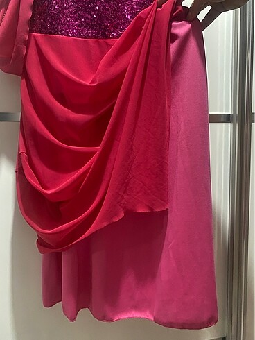 Pembe abiye elbise - Görsel 5