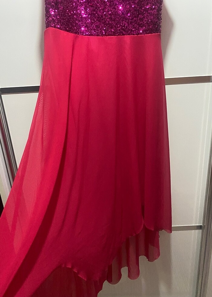 Pembe abiye elbise - Görsel 4